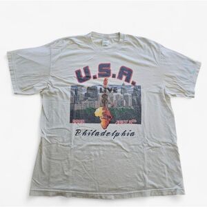 Vintage Live 8 Philadelphia Concert Philly 2005 Skyline Graphic Tee T-Shirt XXL